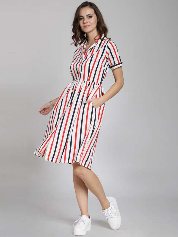 Striped dress myntra cheap