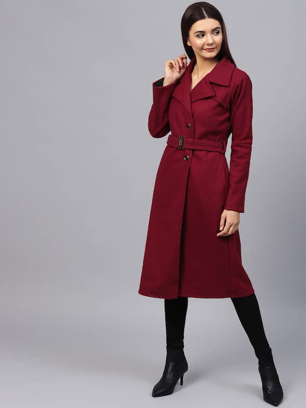 Red L discount 68% WOMEN FASHION Coats Elegant Stradivarius Long coat 