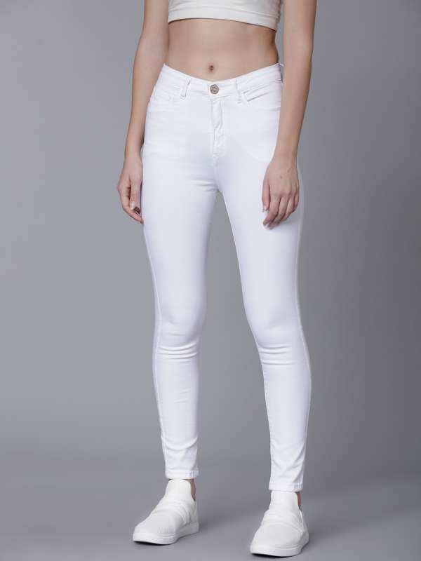 white jeans myntra