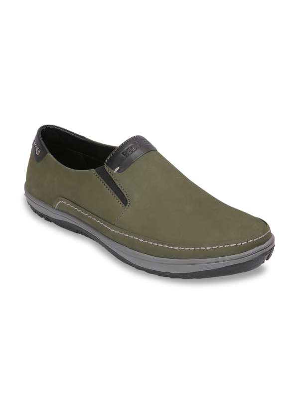 Red Chief Olive Green Leather Slip On Sneakers Buy Red Chief