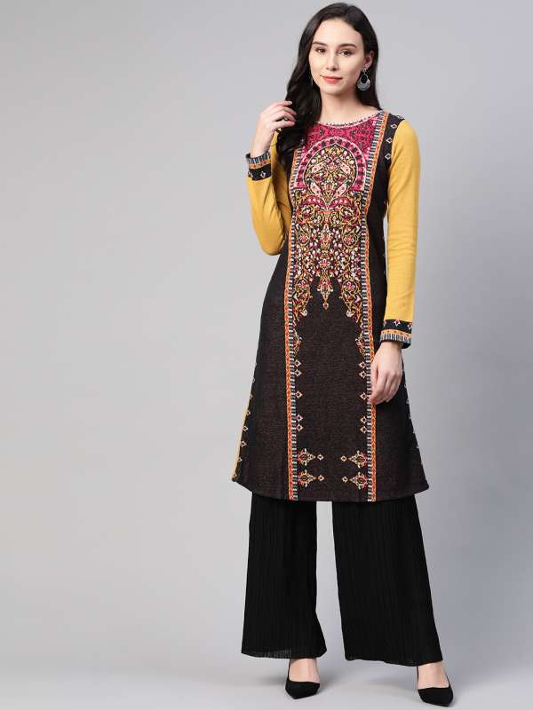 W Women Black Winter Kurtas Buy W Women Black Winter Kurtas online in India