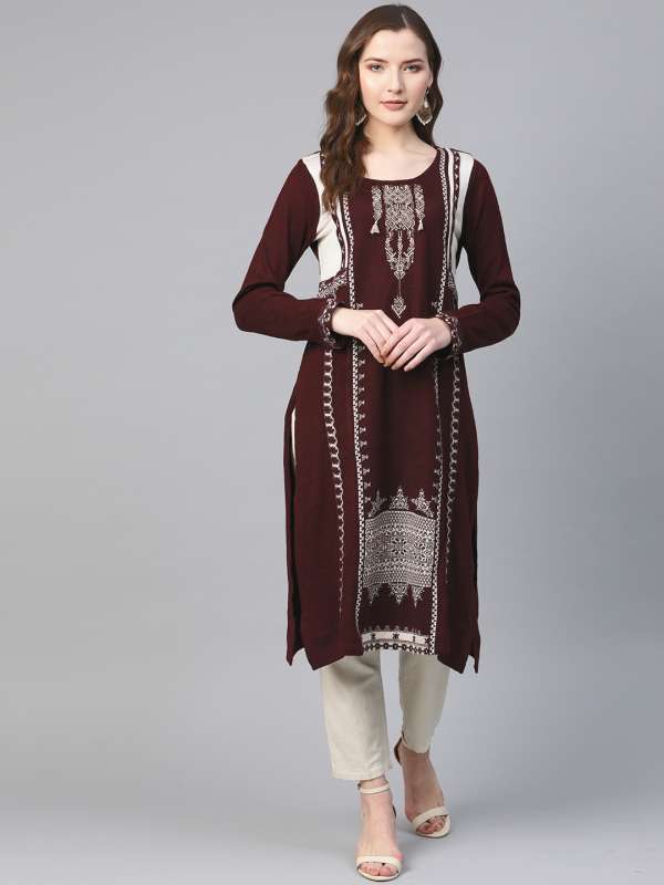 W Burgundy Kurtas Buy W Burgundy Kurtas online in India