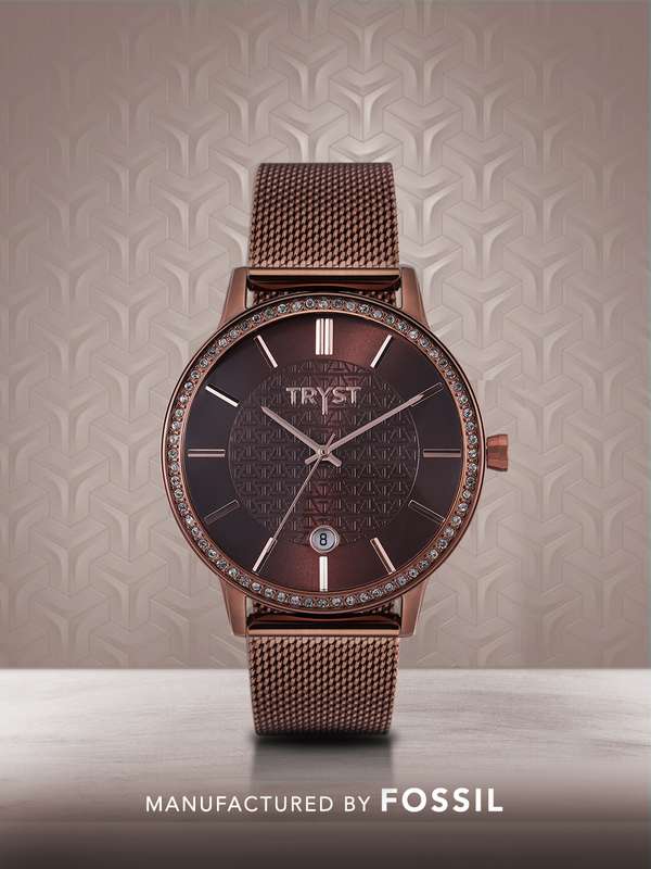 Copper colour watch for ladies clearance