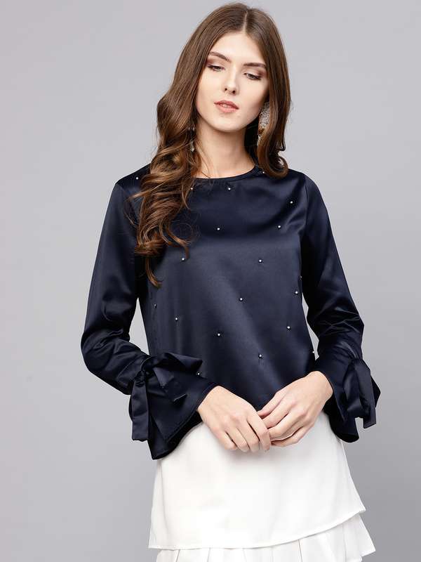 Satin tops myntra Clearance