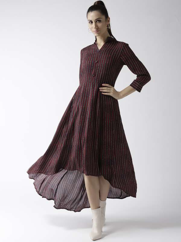 maroon dress myntra