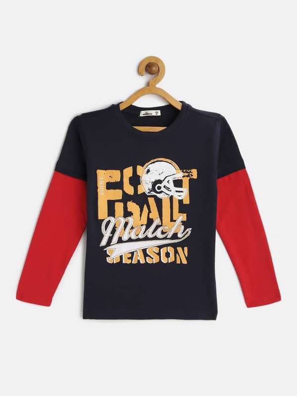 Adams Kids Boys Navy Blue Printed Round Neck T Shirt 9572601.htm