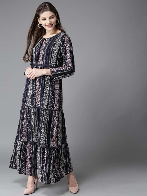 cotton maxi dresses online myntra