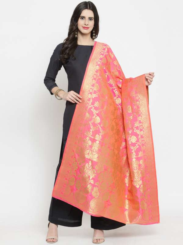 long dress with silk dupatta
