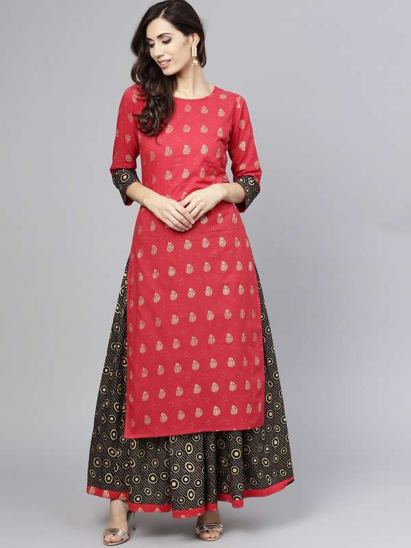 Kurti with skirt myntra
