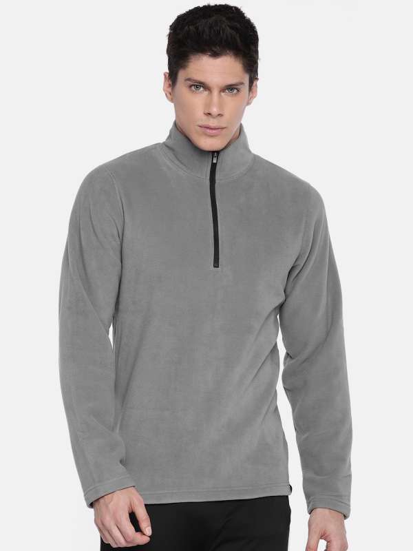 reebok full sleeve solid men sweatshirt