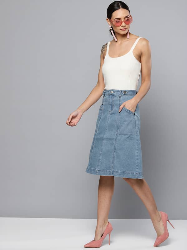 Ladies 34 Length Fluted Skirt  Plain