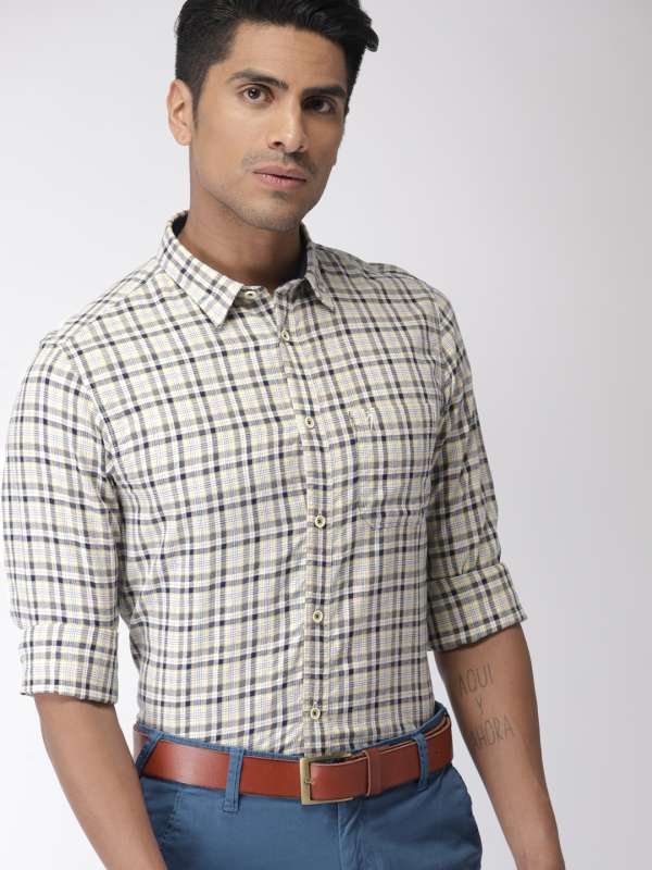 Indian Terrain Men Check White Shirt Buy Indian Terrain Men