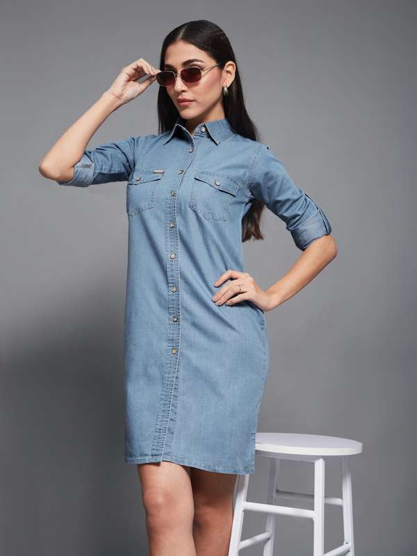 Denim shirt dresses online cheap