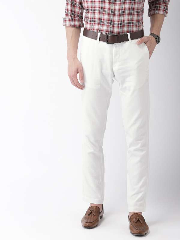 Buy Printed Chinos Solid Cotton Stretch Trouser Online  Indian Terrain
