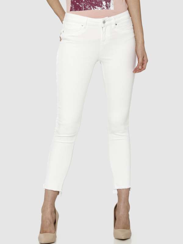 white jeggings myntra