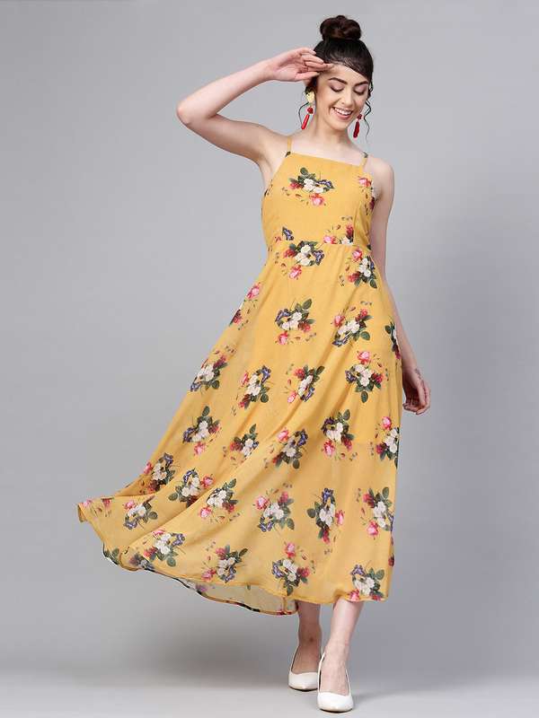 myntra yellow dress