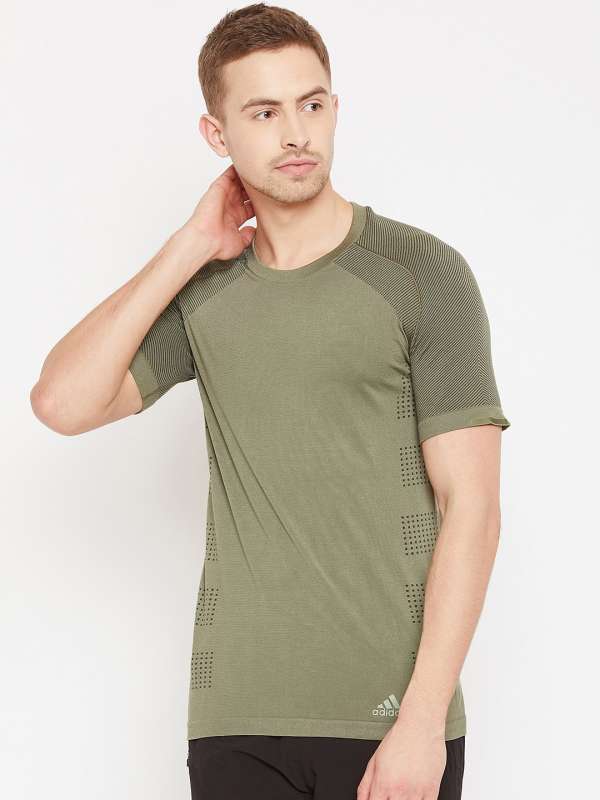 olive green adidas shirt mens