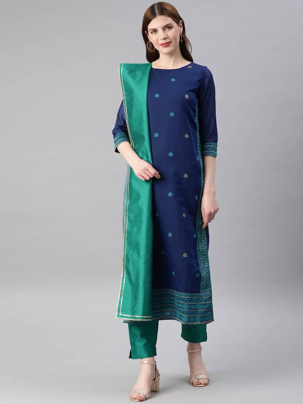 Buy Blue Kurta Suit Sets for Women by Jaipur Kurti Online | Ajio.com-bdsngoinhaviet.com.vn