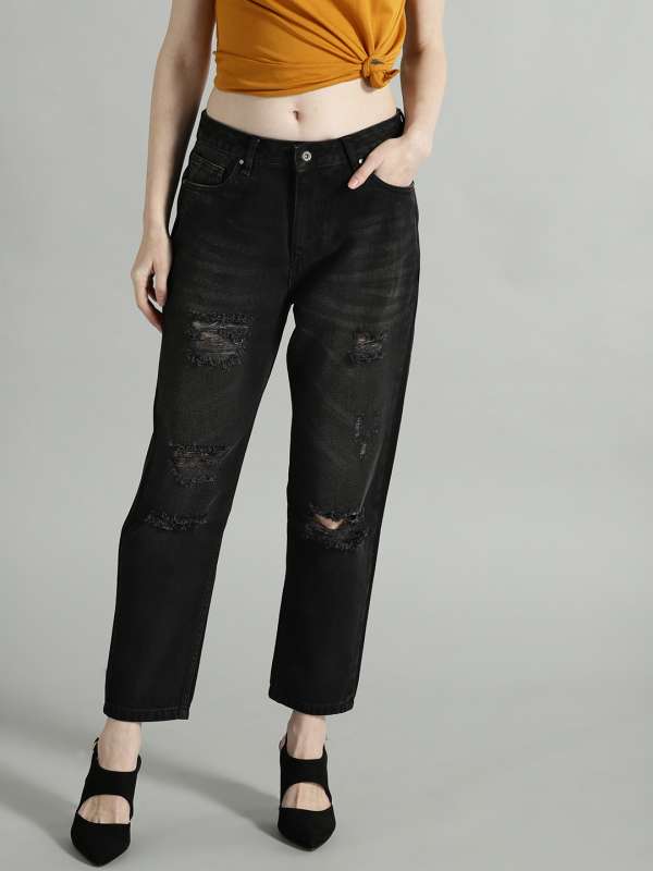 myntra black jeans for ladies