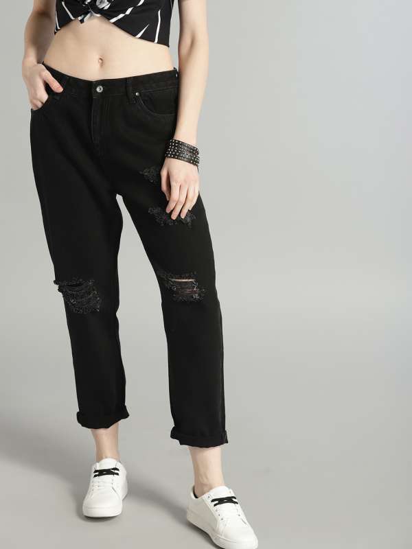 myntra black jeans for ladies