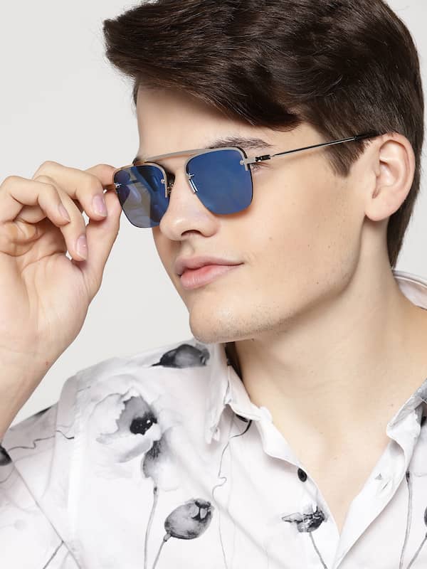Buy Men White Square Frame Mirrored Sunglasses online at NNNOW.com-mncb.edu.vn