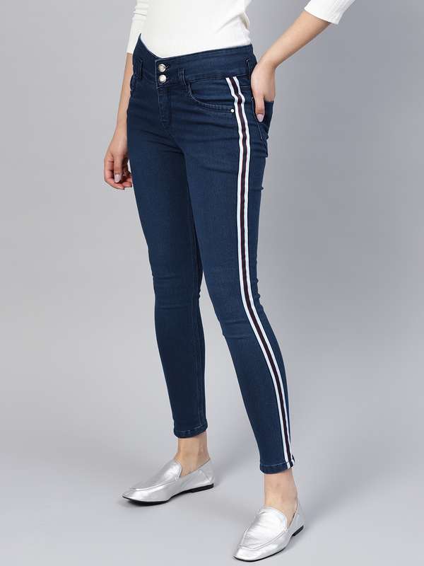 purple feather jeans