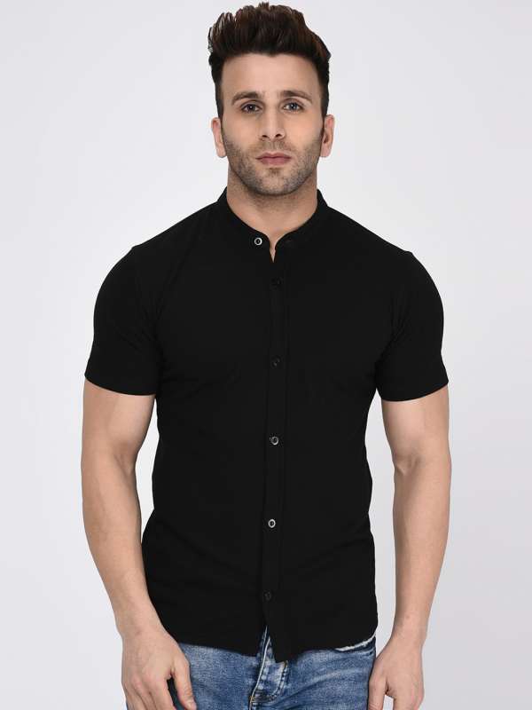 Black Half Sleeve Shirts Buy Black Half Sleeve Shirts Online Myntra