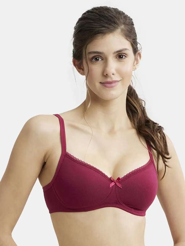Buy Jockey Women's Red Solid Cotton Blend Pack of 1 Non Padded Non Wired Bra  Online at Best Prices in India - JioMart.