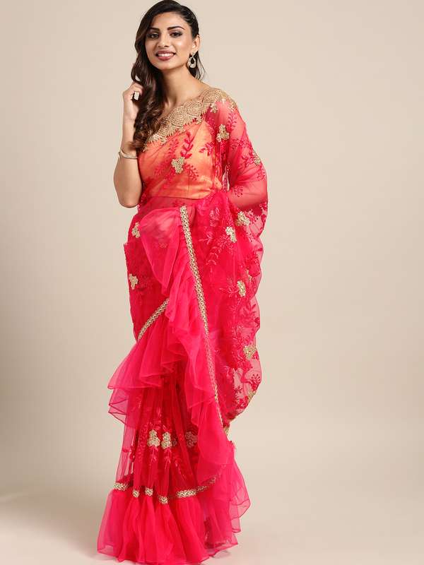 Party Wear Sarees Buy Partywear Sari Online In India Myntra,Designs Buzzed Into Hair