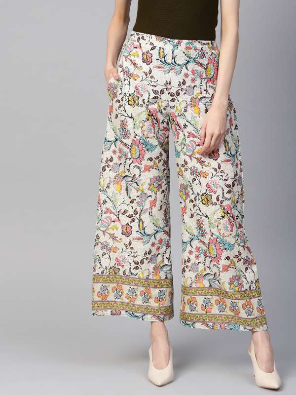 printed palazzo pants myntra