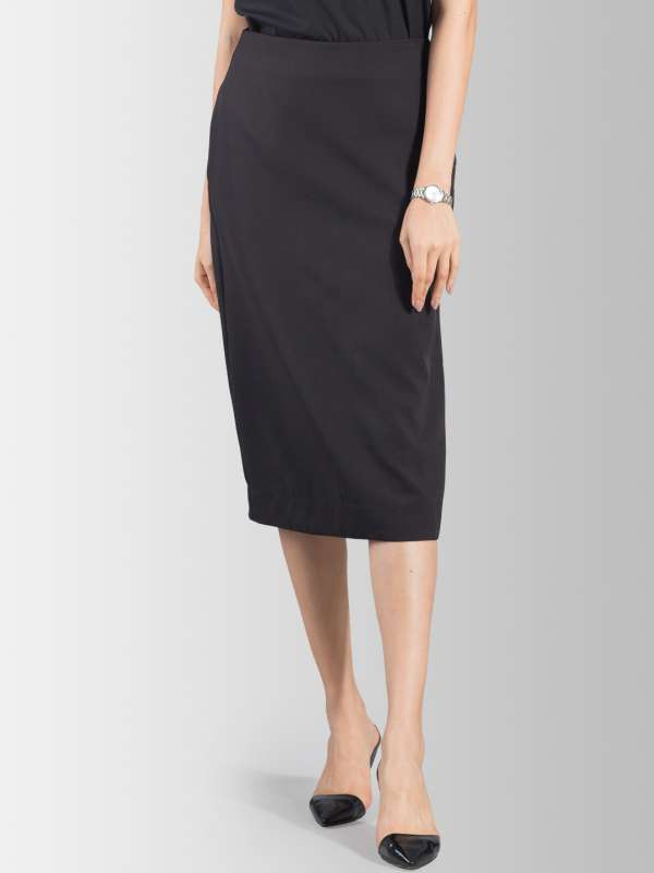 Best knee length black skirt new arrivals