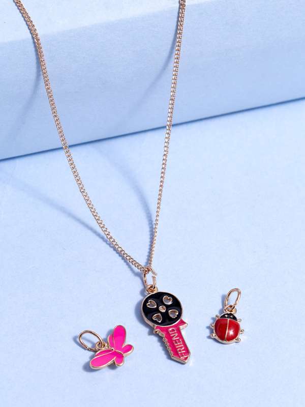 Voylla Golden Alloy Pendant Set 4431097.htm Buy Voylla Golden