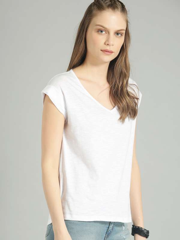 Myntra v neck t shirts