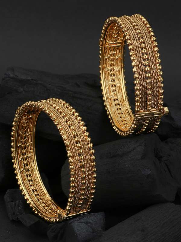 White stone discount studded gold bangles