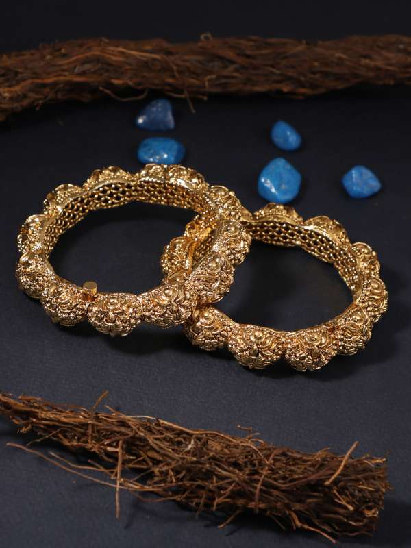 Adwitiya Collection Set Of 2 24kt Gold Plated Bangles 9810099.htm