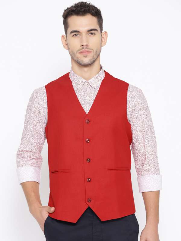 Red shirt clearance with waistcoat