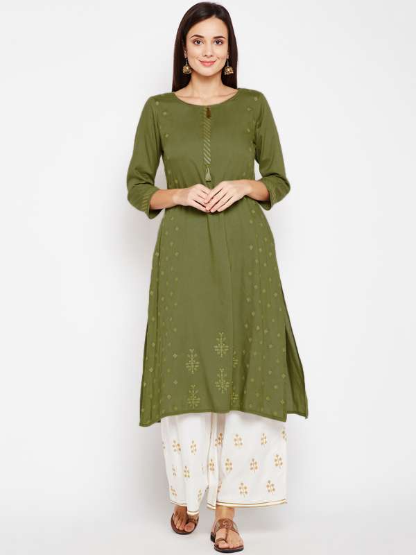 Olive green kurtis online hotsell