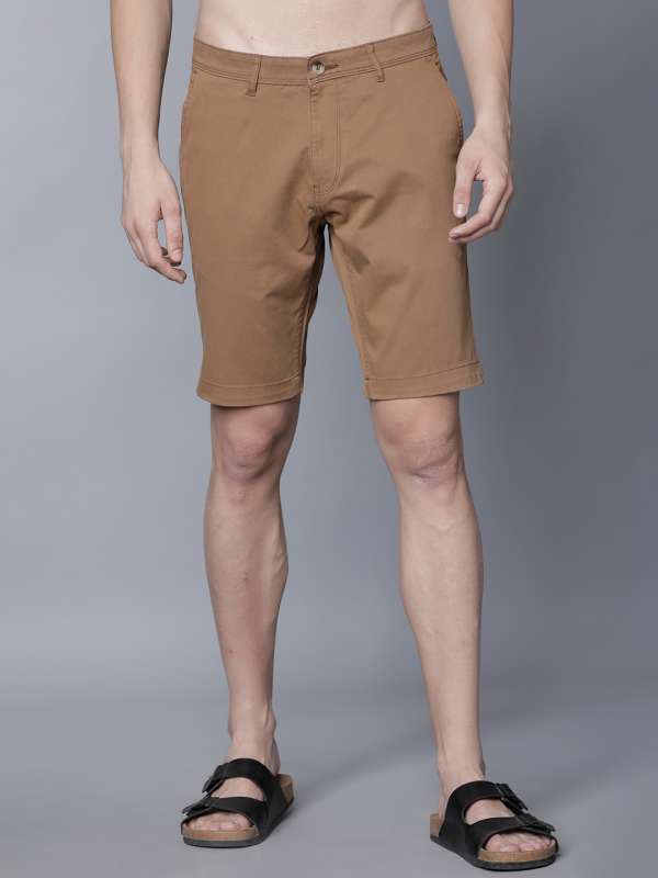 Buffalo Khaki Solid Chino Shorts Buy Buffalo Khaki Solid Chino Shorts online in India
