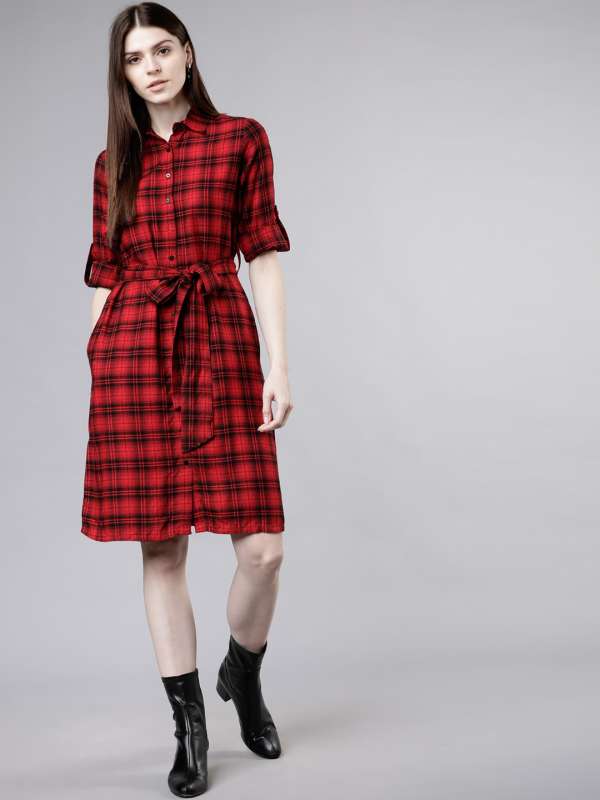 Red Checked Shirts Dresses Buy Red Checked Shirts Dresses online in India