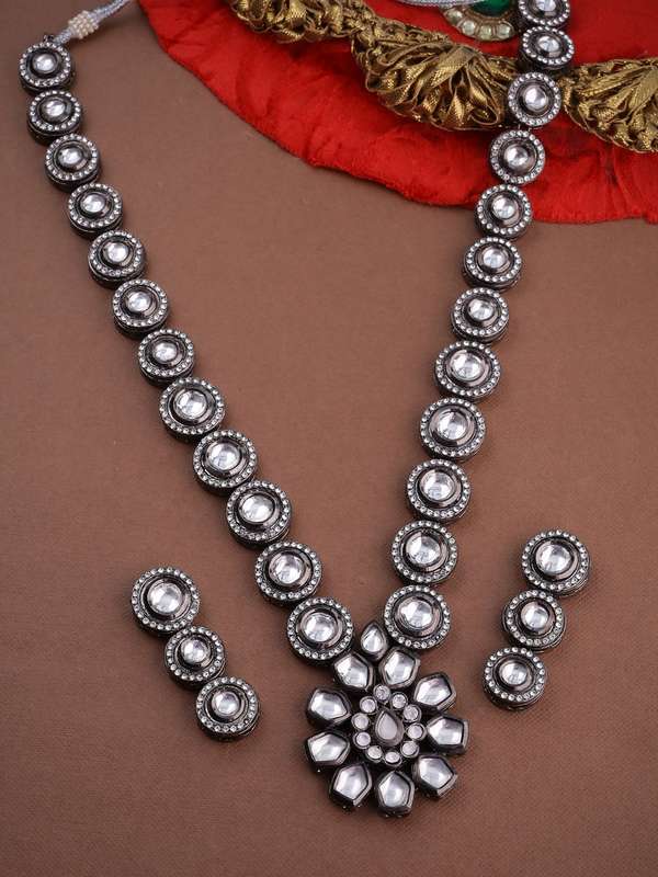 Voylla Jewellery Set Buy Voylla Jewellery Set Online Myntra 22k gold antique kundan guttapusalu necklace and long haram paired with matching earrings by nikitha linga. buy voylla jewellery set online