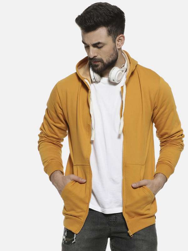 Yellow colour hoodies for sales men