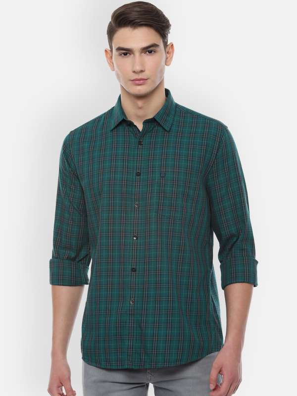Men Green Black Checked Casual Shirt - Buy Men Green Black Checked Casual  Shirt Online In India