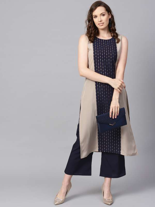 Ziyaa women's straight crepe kurta on sale