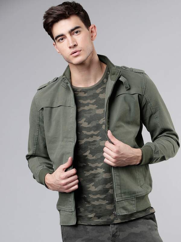 Bershka jacket discount 76% Green L MEN FASHION Jackets Bomber 