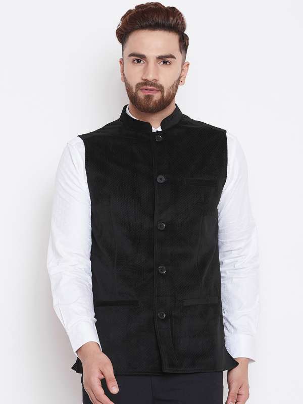 Black Velvet Nehru Jacket Buy Black Velvet Nehru Jacket online