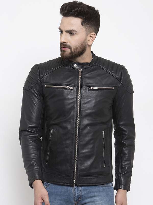 leather jacket myntra
