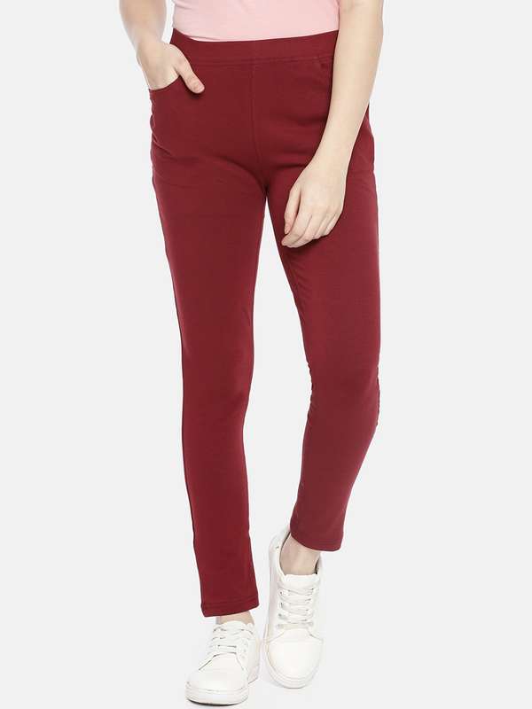 Maroon Jeggings - Buy Maroon Jeggings 