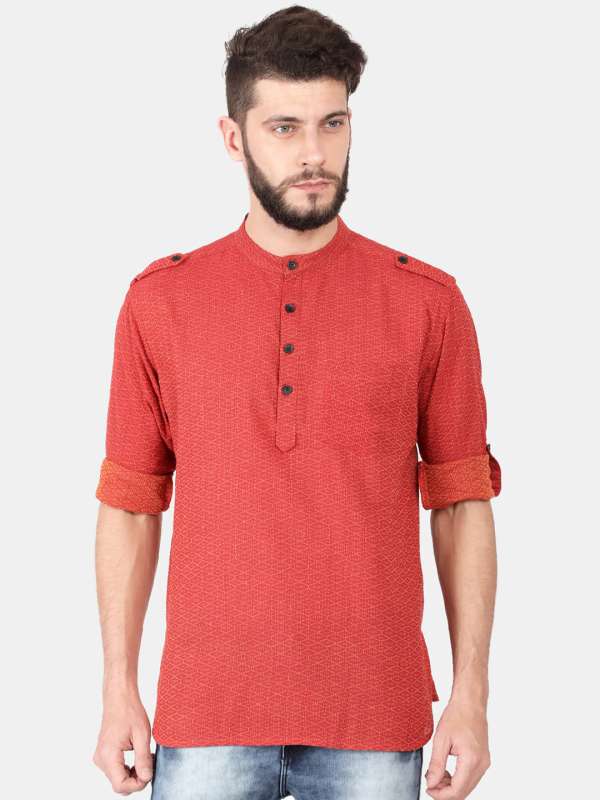 Red kurta on sale with jeans