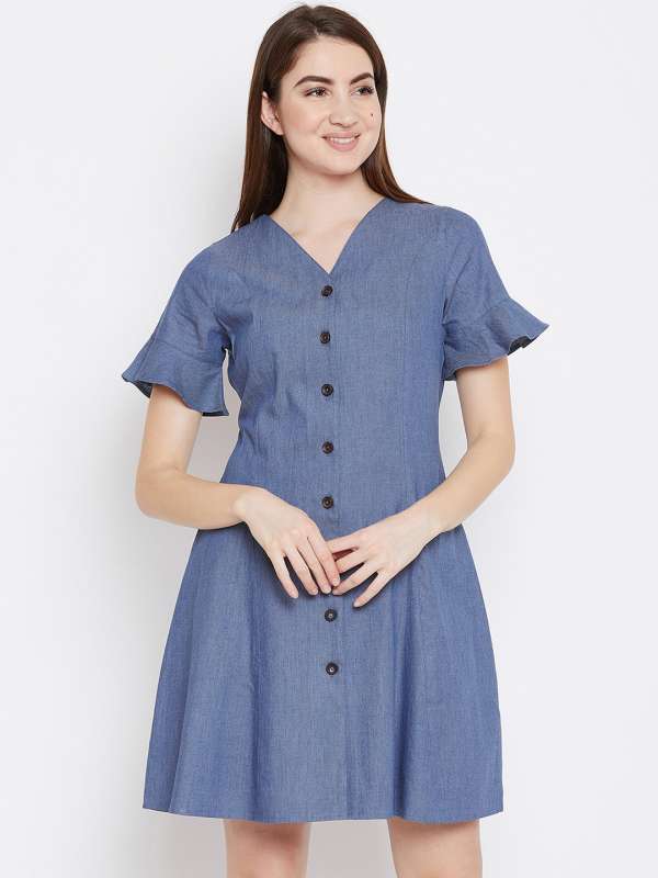 denim dress myntra
