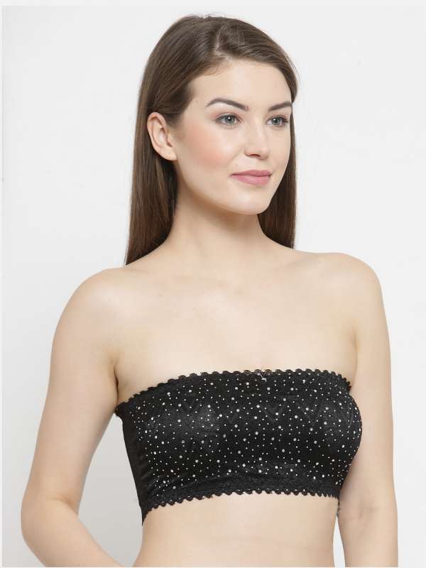 Buy PrettyCat Strapless Back-Strings Fashion Bra - Black Online